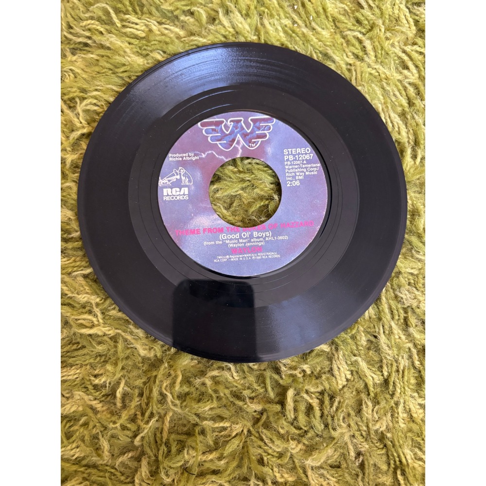 Waylon Jennings Dukes of Hazzard Theme Good Ol Boys 7" Vinyl 45 RPM RCA PB-12067